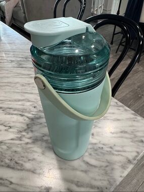 Light Aqua Travel Water Bottle with Easy-Carry Handle